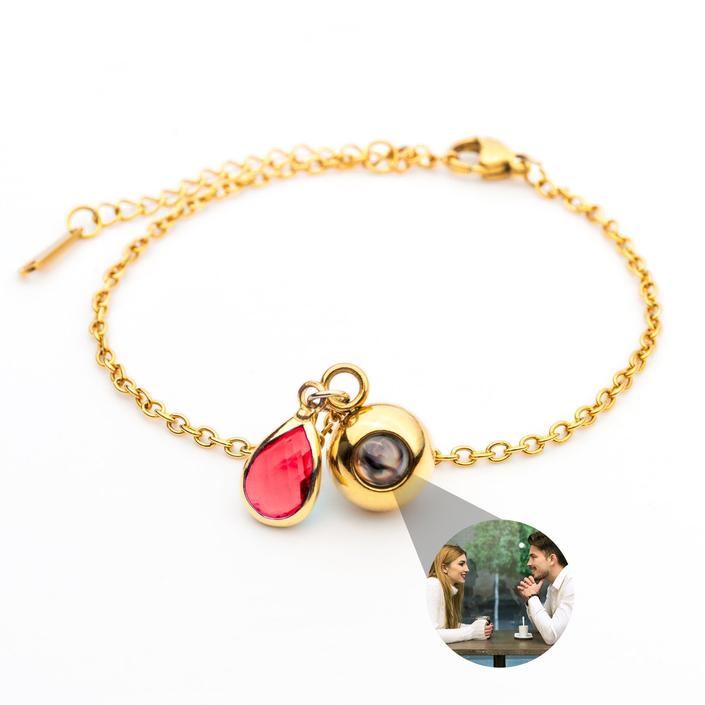 Personalised photo bracelet with your photo - Birthstone