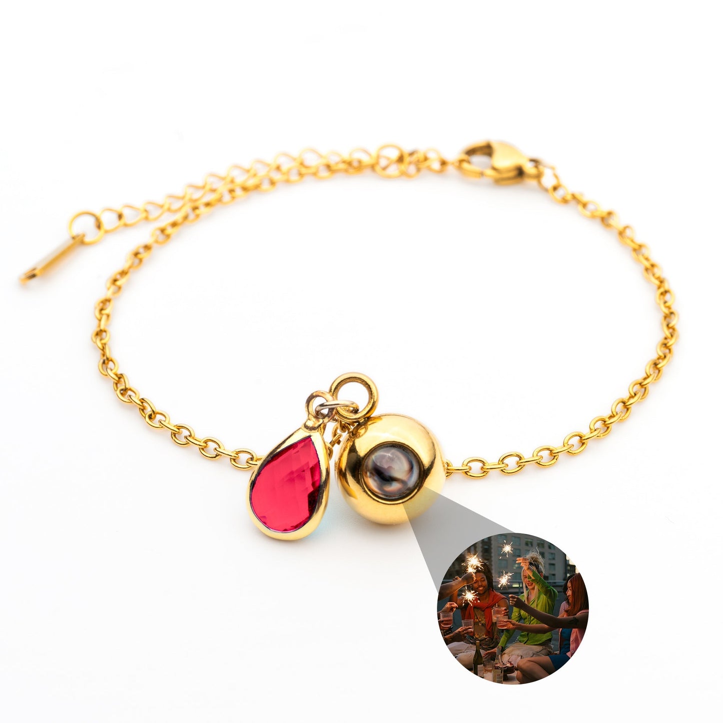 Personalised photo bracelet with your photo - Birthstone