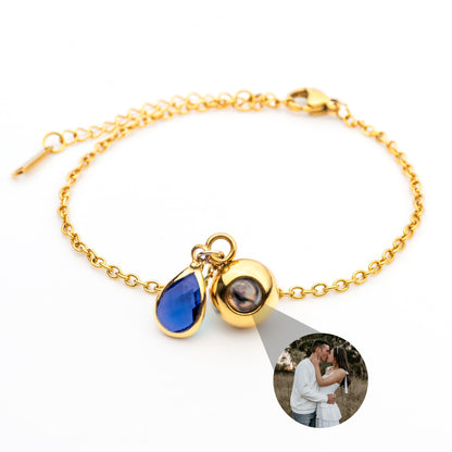 Personalised photo bracelet with your photo - Birthstone