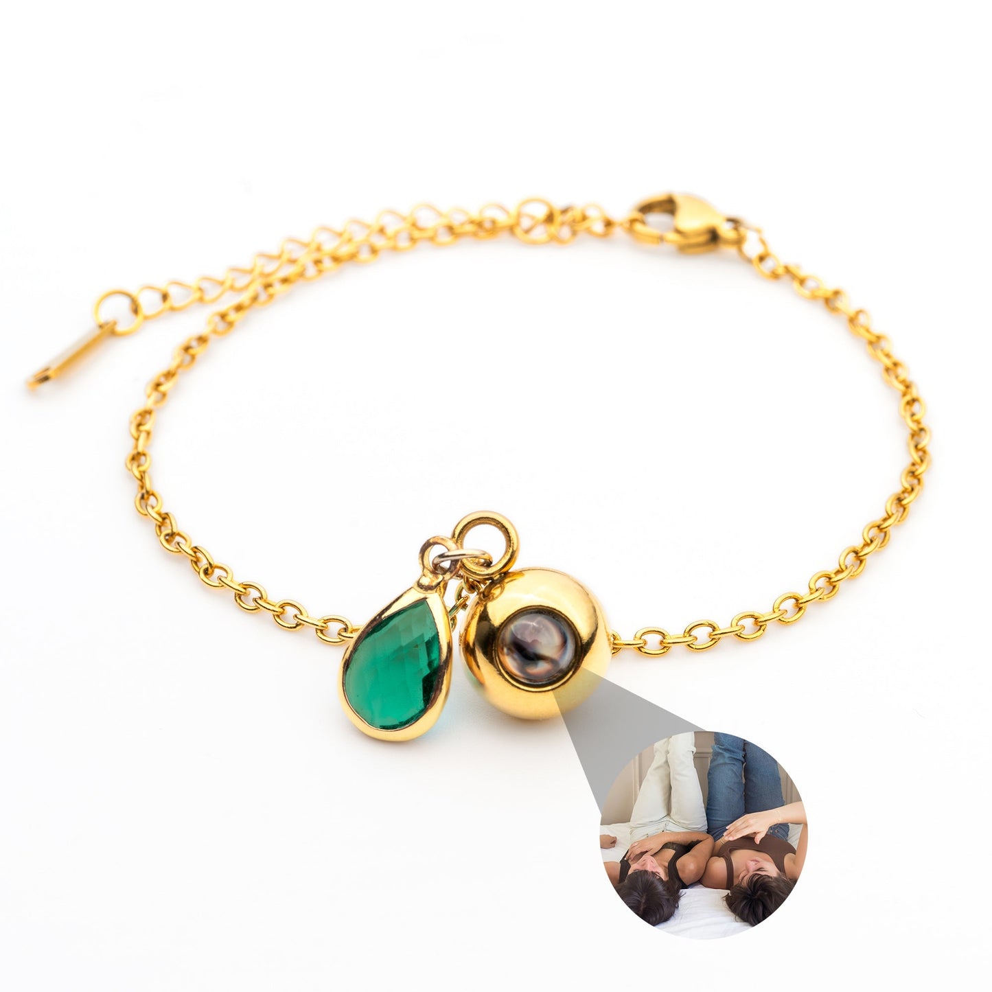Personalised photo bracelet with your photo - Birthstone