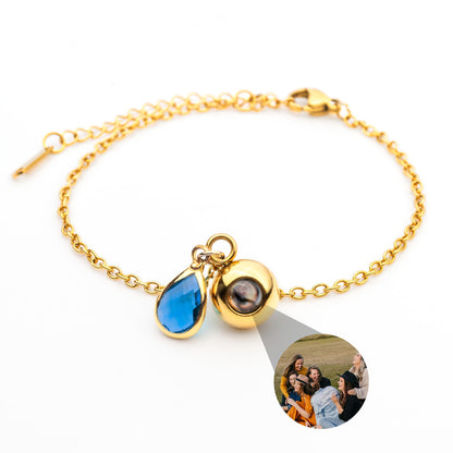 Personalised photo bracelet with your photo - Birthstone
