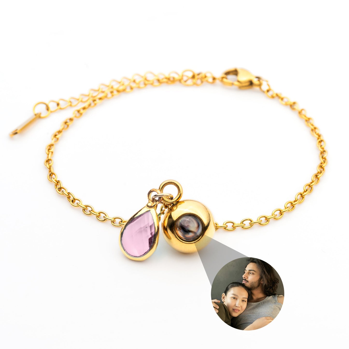 Personalised photo bracelet with your photo - Birthstone
