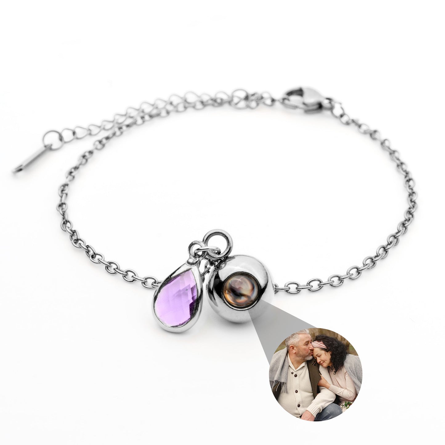 Personalised photo bracelet with your photo - Birthstone