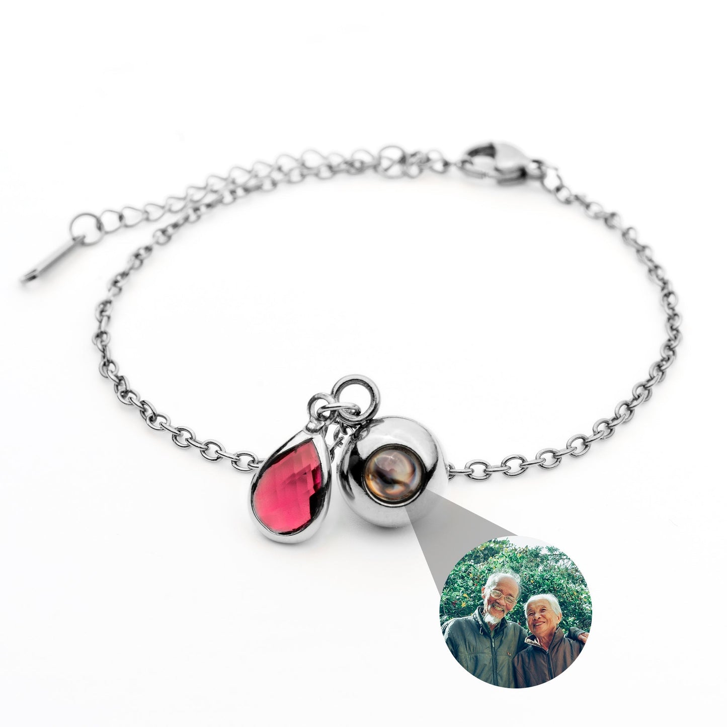 Personalised photo bracelet with your photo - Birthstone