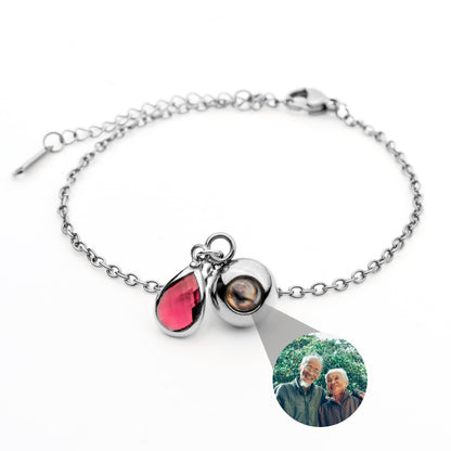 Personalised photo bracelet with your photo - Birthstone