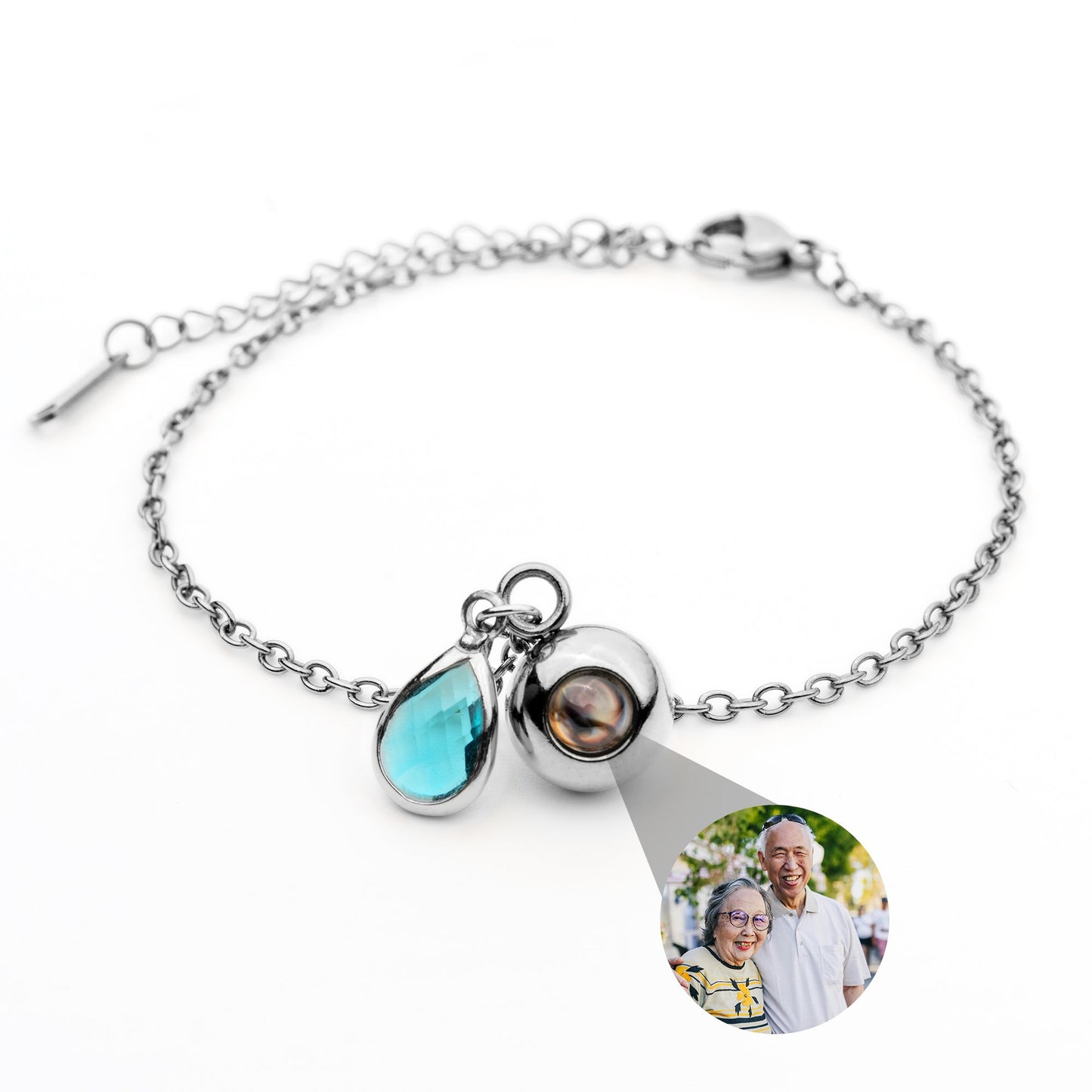 Personalised photo bracelet with your photo - Birthstone