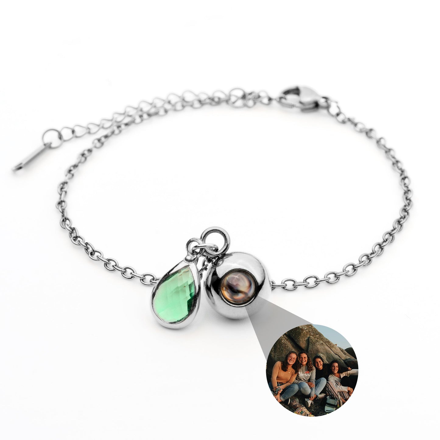 Personalised photo bracelet with your photo - Birthstone