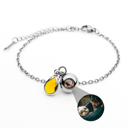 Personalised photo bracelet with your photo - Birthstone