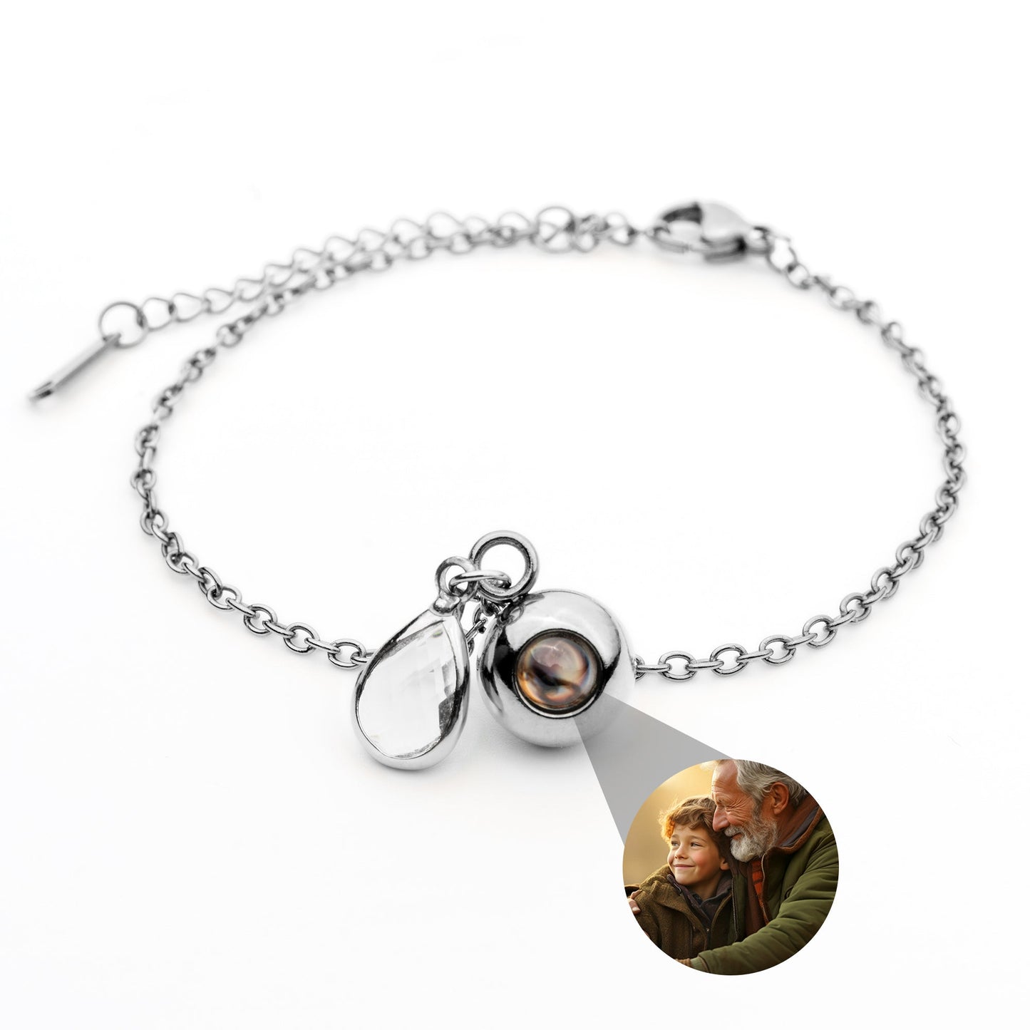 Personalised photo bracelet with your photo - Birthstone
