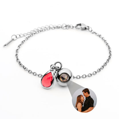 Personalised photo bracelet with your photo - Birthstone