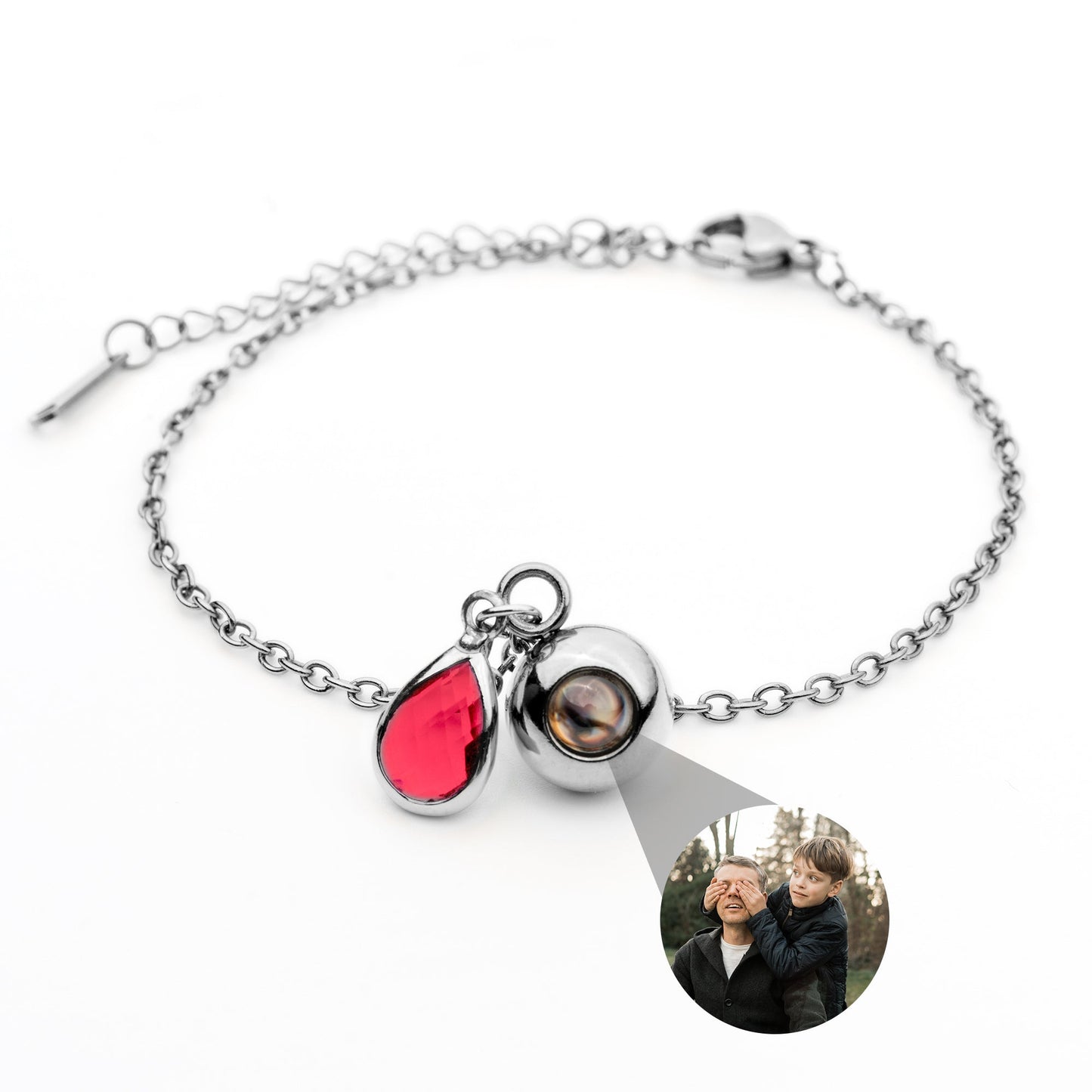 Personalised photo bracelet with your photo - Birthstone