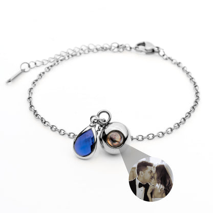 Personalised photo bracelet with your photo - Birthstone