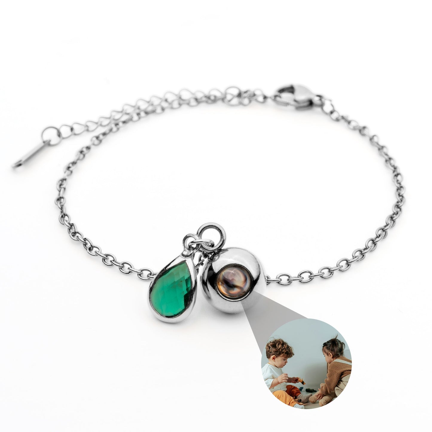 Personalised photo bracelet with your photo - Birthstone