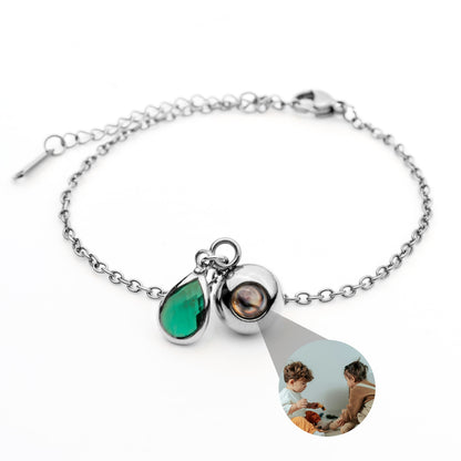 Personalised photo bracelet with your photo - Birthstone