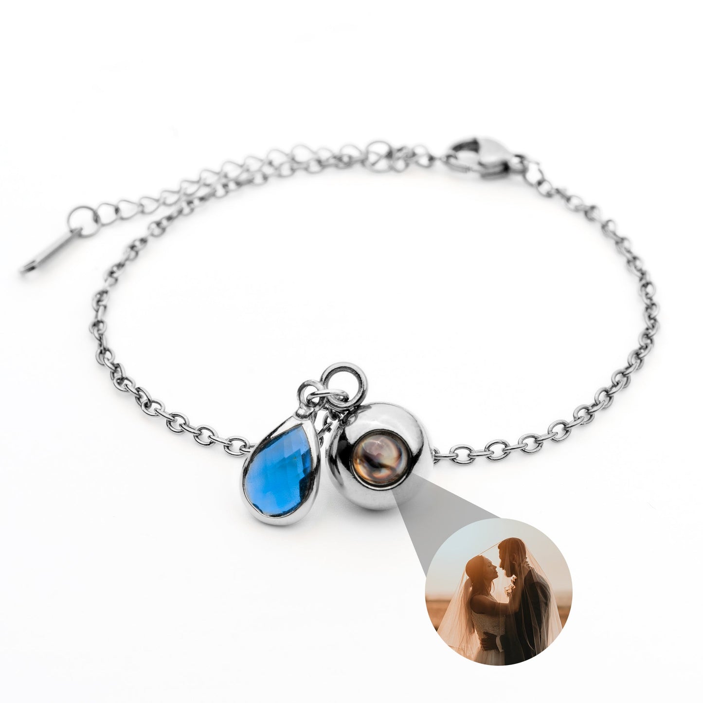 Personalised photo bracelet with your photo - Birthstone