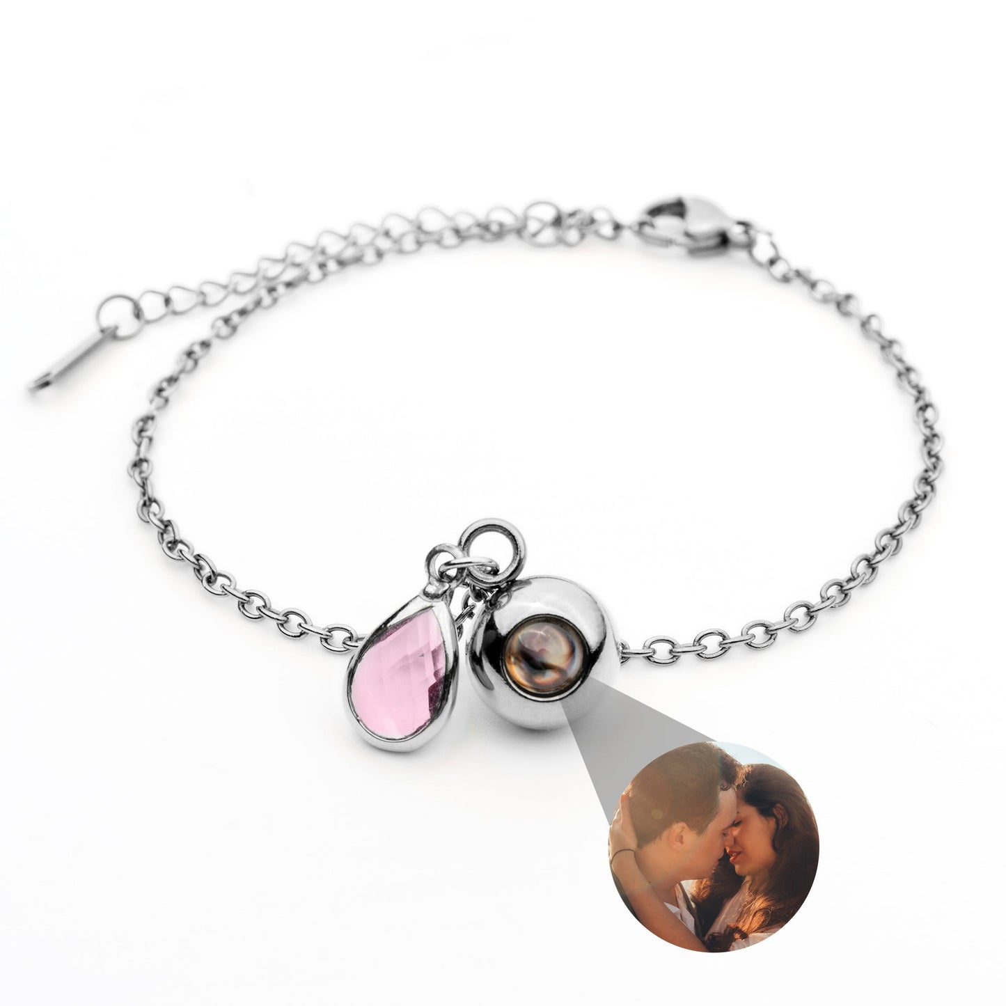Personalised photo bracelet with your photo - Birthstone