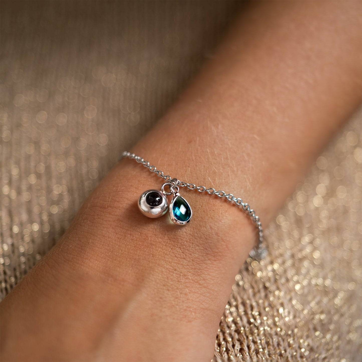 Personalised photo bracelet with your photo - Birthstone