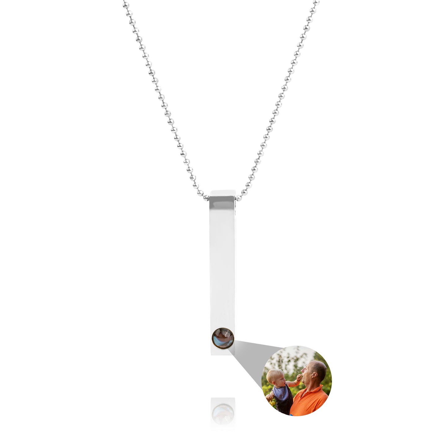 Personalised photo necklace - Bar Ballchain