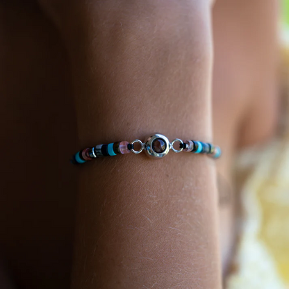 Personalised photo bracelet with your photo - Heishi Gemstone