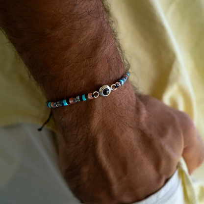 Personalised photo bracelet with your photo - Heishi Gemstone