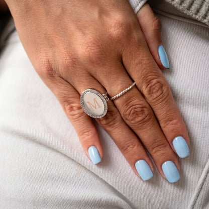 Locket Ring with Photo - Oval