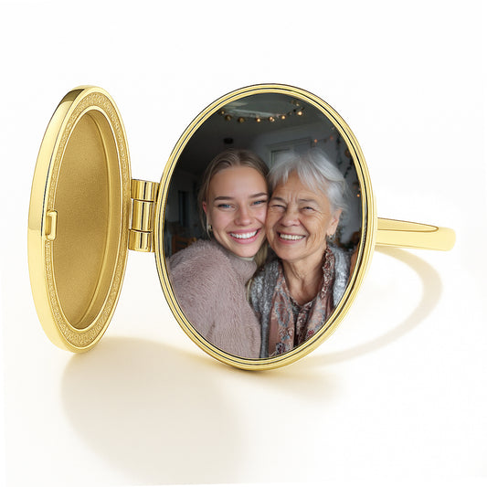 Photo Locket Ring - Oval