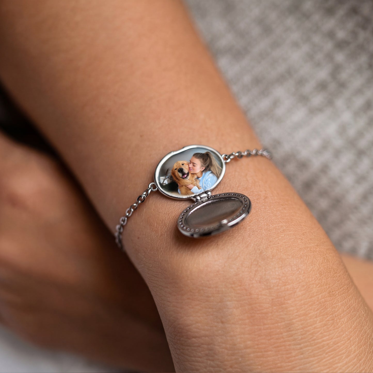Locket Bracelet with Photo - Heart