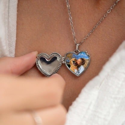 Locket Necklace with Photo - Heart