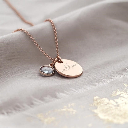 Custom name necklace with birthstone