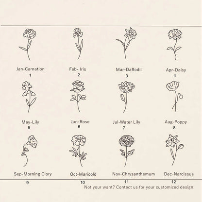 Birth flower name necklace