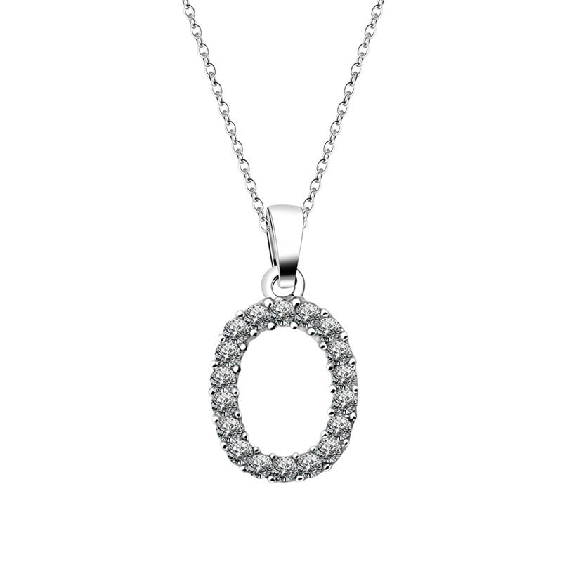 Zirconia letter necklace
