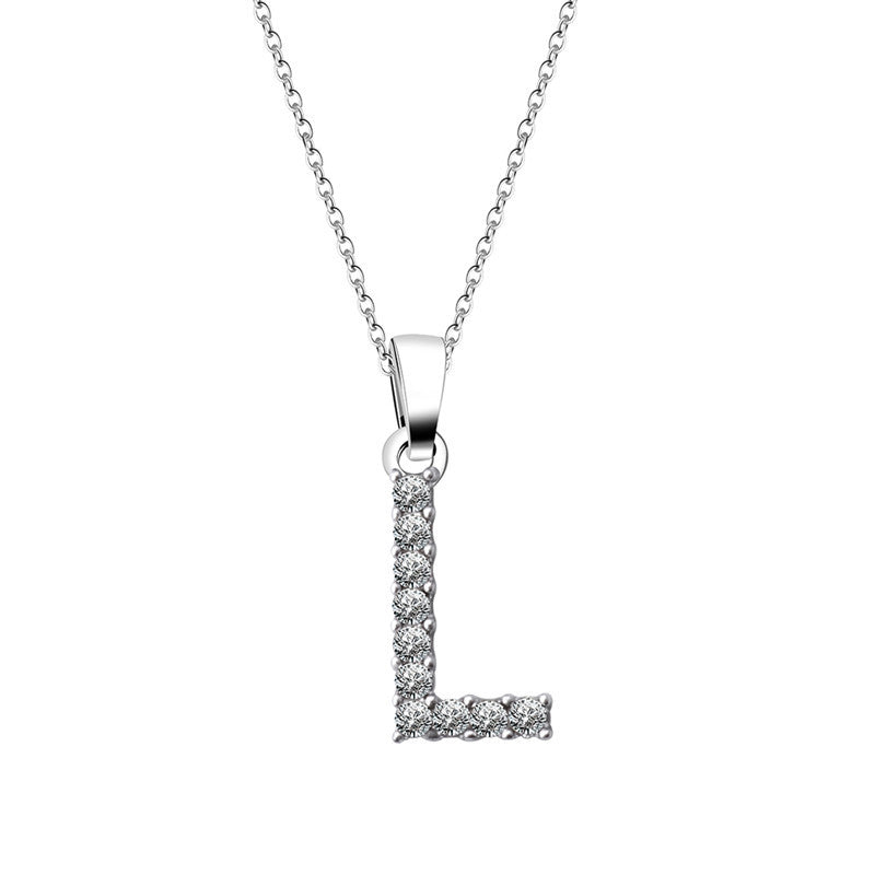 Zirconia letter necklace