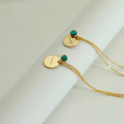 Custom name necklace with birthstone