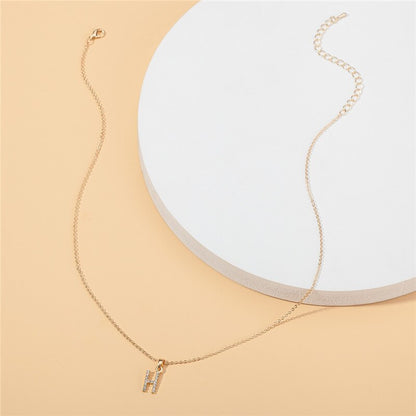 Zirconia letter necklace